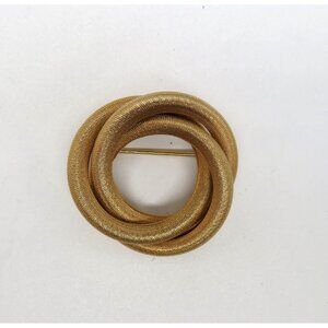 Vintage Sarah Coventry‎ Brooch Twisted Circle Gold Tone Swirl Coiled Pin